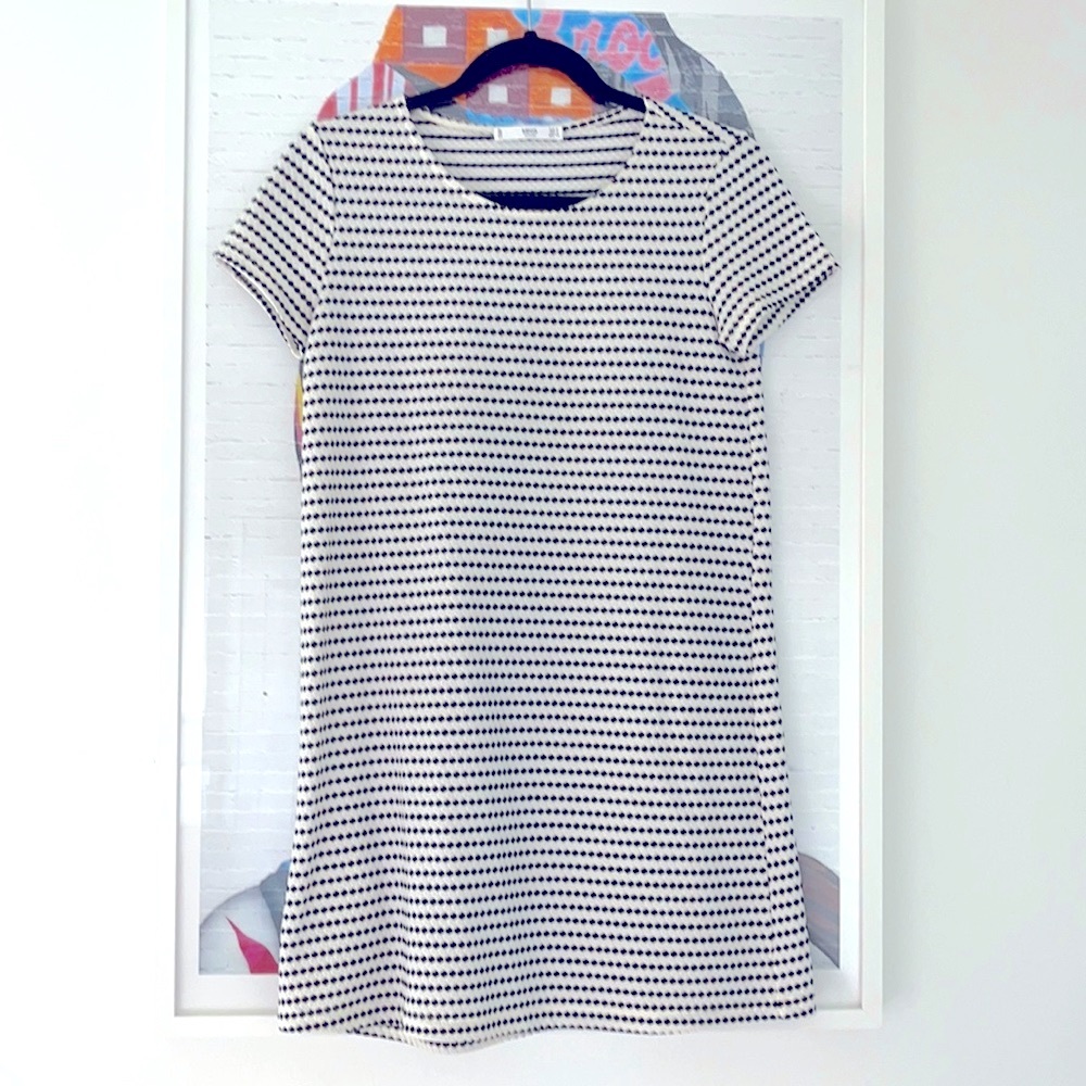 Mango black and white pattern dress